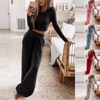 Damen elegante Freizeitanzug mit langen Ärmeln und weitem Schnitt R&B