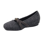 Damen elegante Filz-Ballerinas mit modischem Schleifenakzent R&B