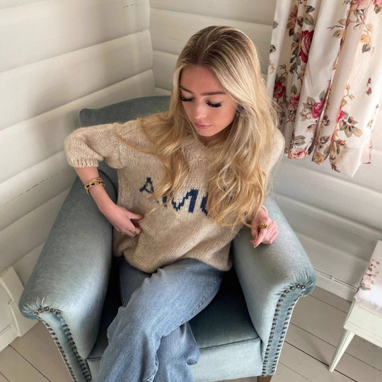 Damen Rundhals-Strickpullover mit oversized Schnitt R&B
