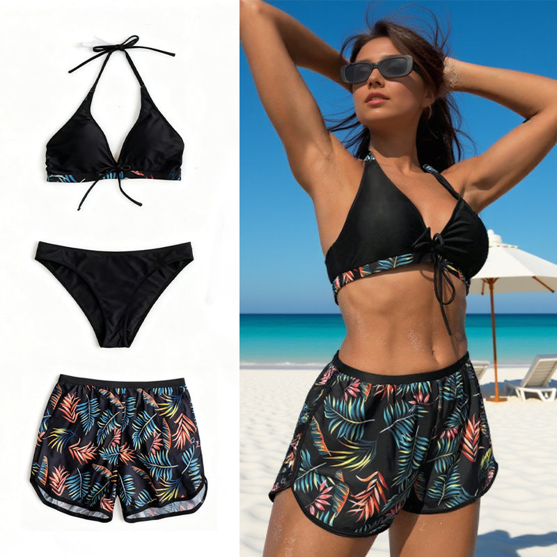 Damen Bikini-Set mit verstellbaren Trägern und Floral-Print R&B