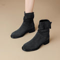 Damen Elegante und lässige Ankle Boots mit Falten-Design R&B