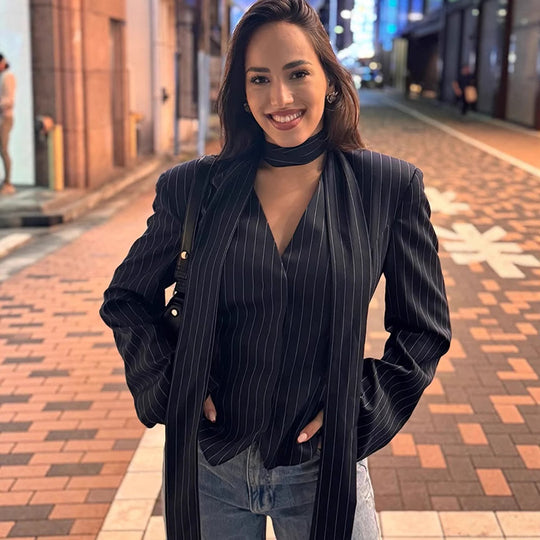 Damen eleganter Blazer mit schickem Bindegürtel R&B