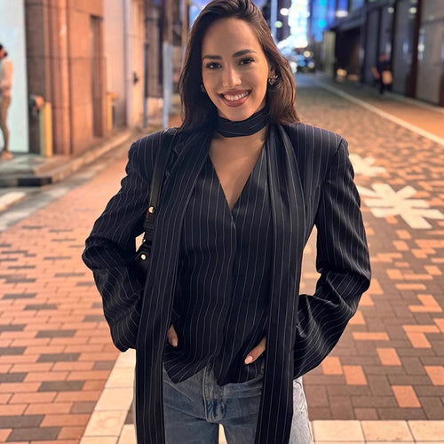 Damen eleganter Blazer mit schickem Bindegürtel R&B