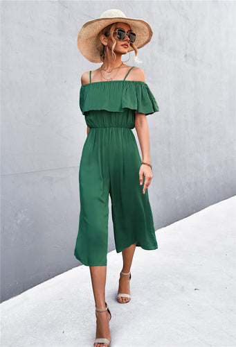 Damen eleganter Jumpsuit mit Off-Shoulder Design und lässigem Schnitt R&B