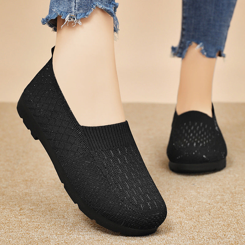 Damen Elastische Slip-On Freizeitschuhe R&B