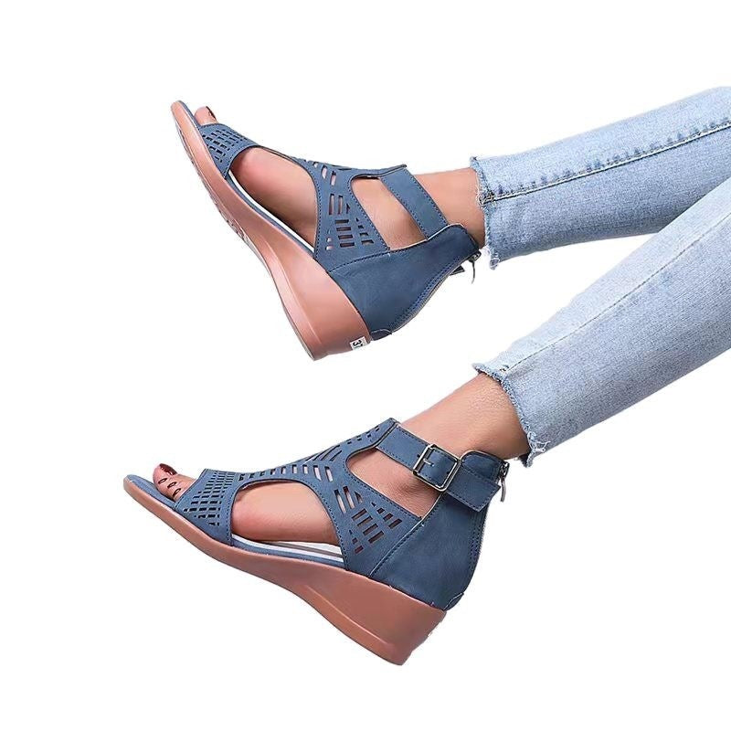 Damen Wedge-Sandalen mit modischem Cut-Out-Design und rutschfester Sohle R&B