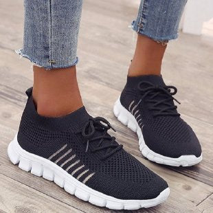 Damen atmungsaktive Freizeit-Sneakers mit flexiblem Obermaterial R&B