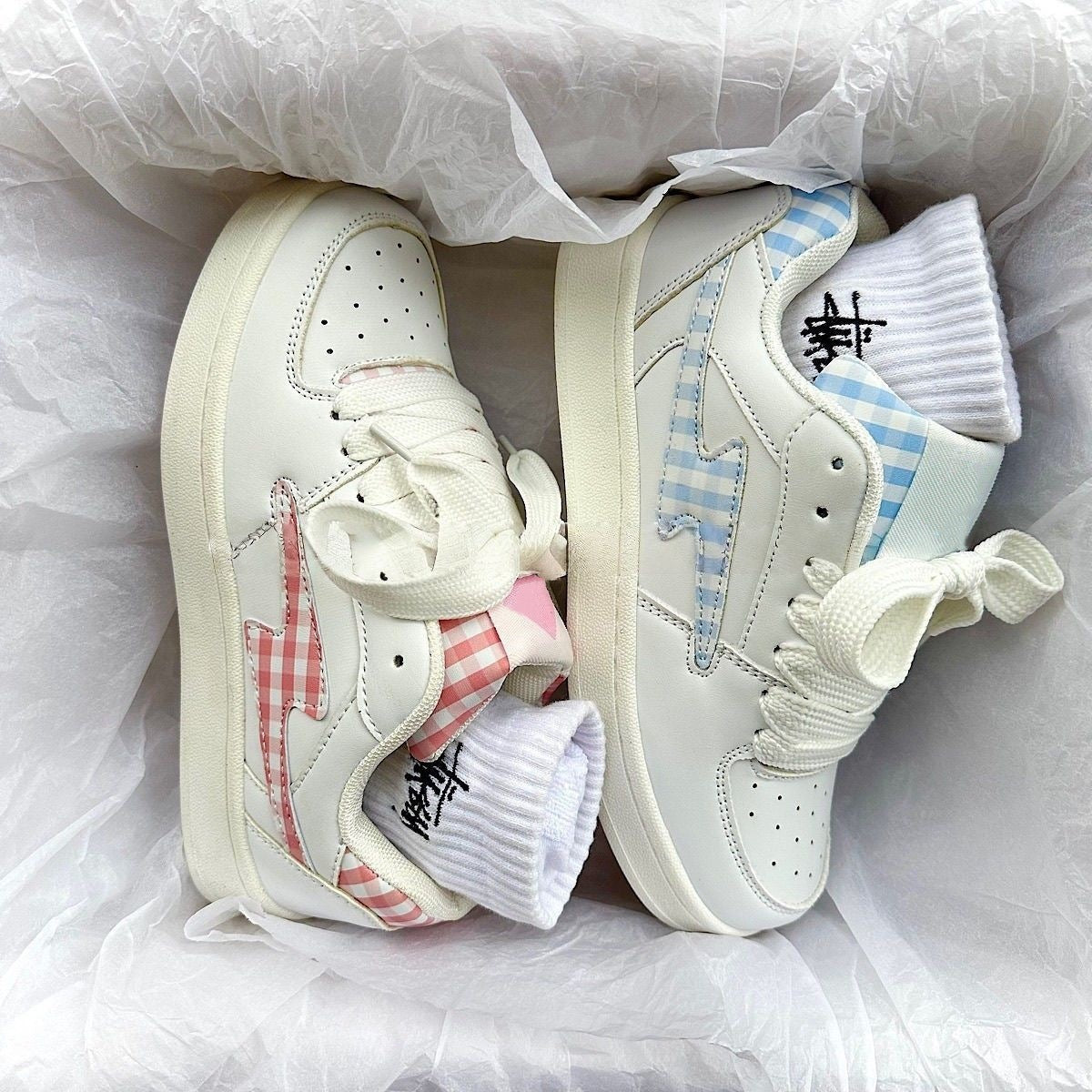 Damen Sportliche Sneakers mit kariertem Design und bequemer Sohle R&B