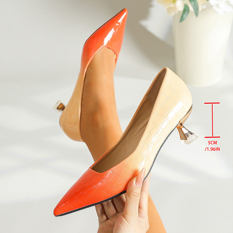 Damen Elegante Pumps mit spitzem Zehenbereich und glänzendem Finish R&B