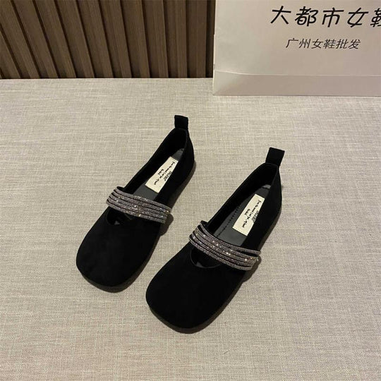Damen elegante Ballerinas mit verzierten Riemchen R&B