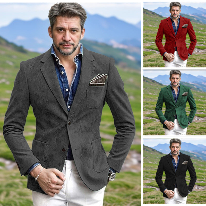 Herren eleganter Samtblazer im modernen Look