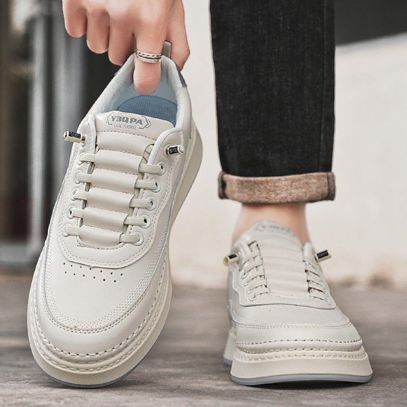 Damen Modische Ledersneaker mit dämpfender Laufsohle und eleganter Naht R&B