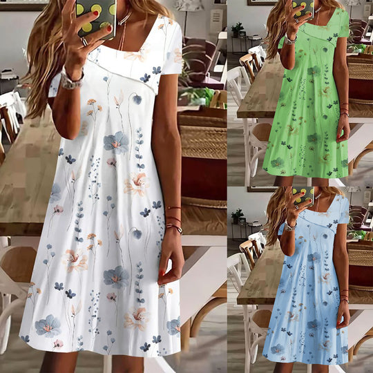 Damen Sommerkleid mit floralem Design und weitem Schnitt R&B