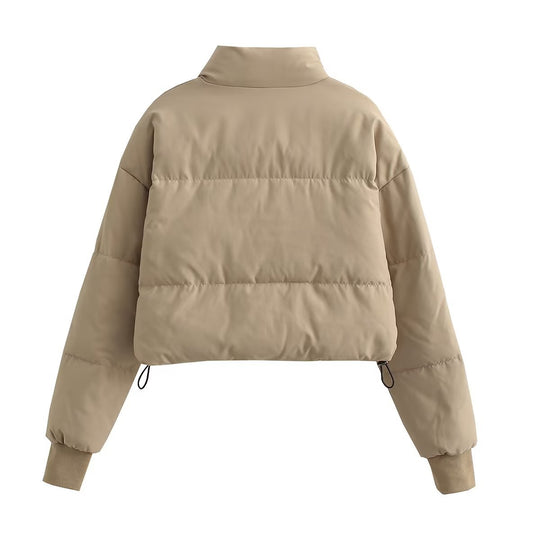 Damen cropped Steppjacke mit hohem Kragen und praktischen Reißverschlusstaschen R&B