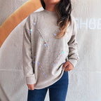 Damen Pullover mit modischen Perl- und Strassdetails R&B