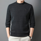 Herren Strukturierter Pullover mit Rundhalsausschnitt und hochwertiger Stricktextur R&B