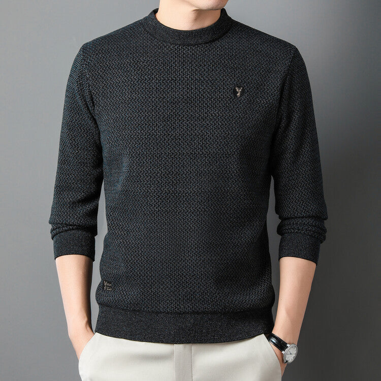 Herren Strukturierter Pullover mit Rundhalsausschnitt und hochwertiger Stricktextur R&B