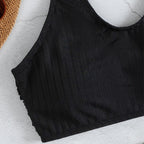 Damen Sportlicher Crop-Top mit Rippstruktur