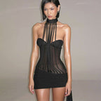 Damen Glamouröses Minikleid mit raffinierten Cut-Out-Details R&B