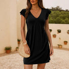 Damen lockeres Sommerkleid mit Rüschendetails R&B