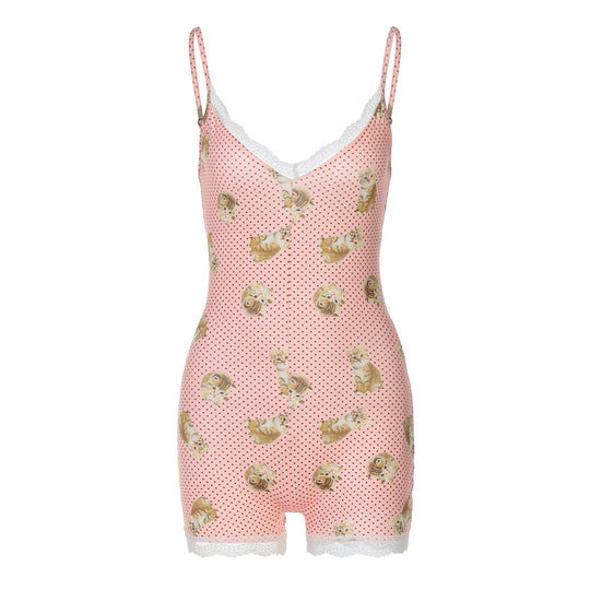 Damen sexy Overall mit Leopardenmuster R&B