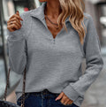 R&B | Modisch Strukturierter Pullover mit Kragenreißverschluss
