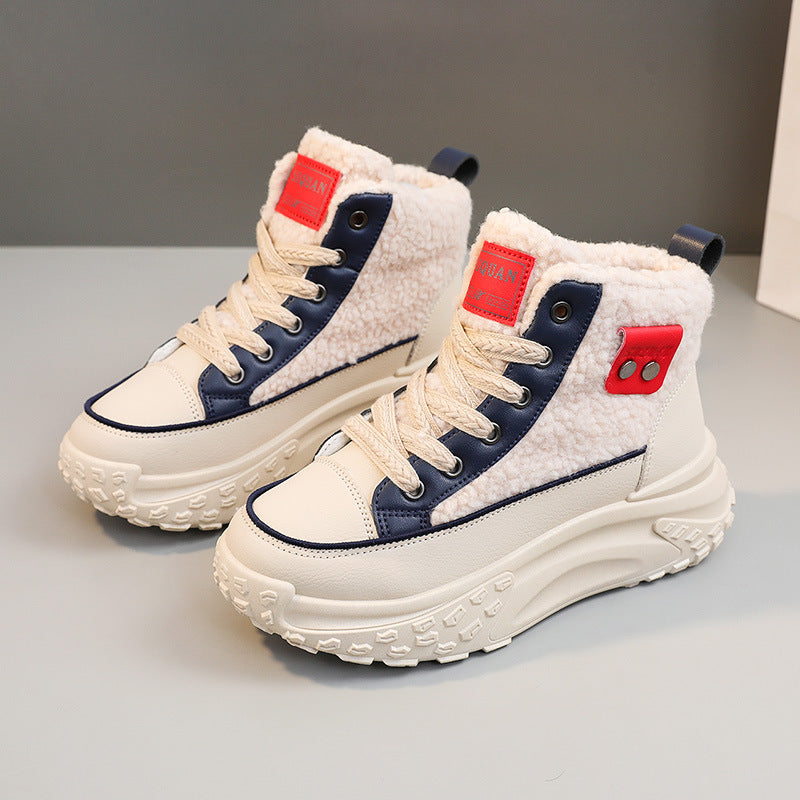 Damen High-Top Sneakers mit warmem Fleece-Futter und rutschfester Sohle R&B
