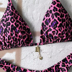 Damen Triangel-Bikini mit edlen Details und Animal-Print R&B
