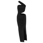 Damen Asymmetrisches Maxikleid mit Cut-Out-Details und raffinierten Rüschendetails R&B