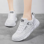 Damen Sportliche Sneakers mit modischem Leopardenprint und dämpfender Sohle