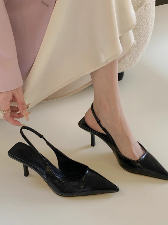 Damen elegante Slingback Pumps mit spitzem Design R&B