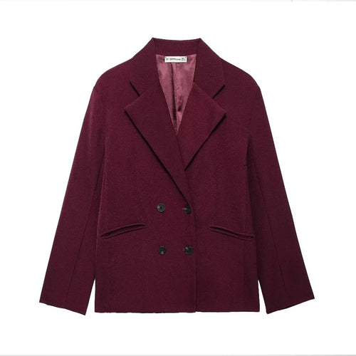 Damen elegante Doppelreiher Blazerjacke R&B