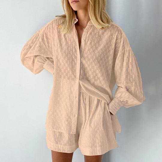 Damen Lässiges Oberteil und Shorts Set mit luftiger Passform R&B