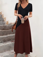 Maxikleid mit Farbblock für Damen R&B