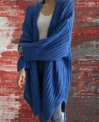 Damen Großer Strickcardigan mit offenem Schnitt und breiten Ärmeln R&B