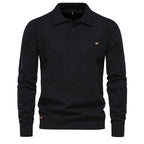 Herren Polo-Pullover mit strukturiertem Diamantmuster und klassischem Kragen