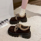Damen Komfortable Sneakers mit flauschiger Kragen R&B