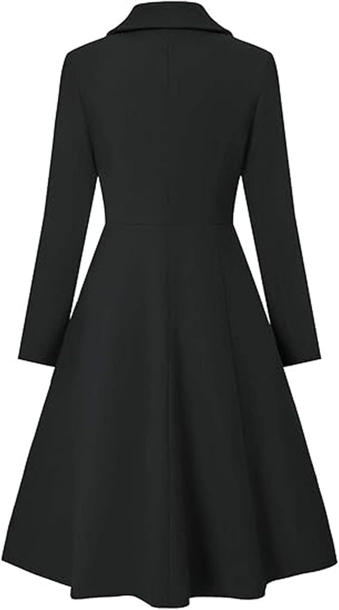 Damen Eleganter Oversize-Mantel mit doppelter Knopfreihe R&B