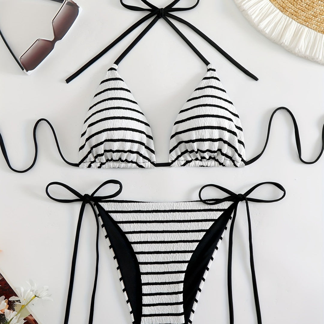 Damen Streifen Bikini Set R&B