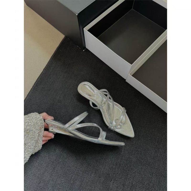 Damen elegante Slingback Sandalen mit v-förmiger Zehenpartie R&B