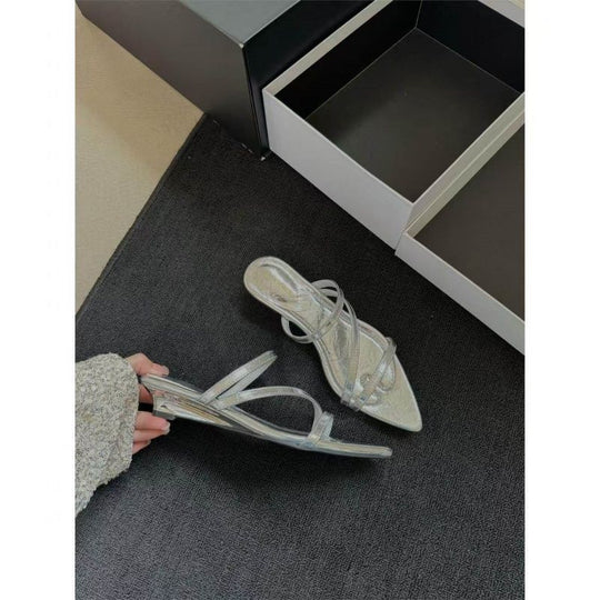 Damen elegante Slingback Sandalen mit v-förmiger Zehenpartie R&B