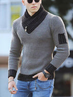 Herren Strickpullover mit modernem Kragen und Reißverschluss