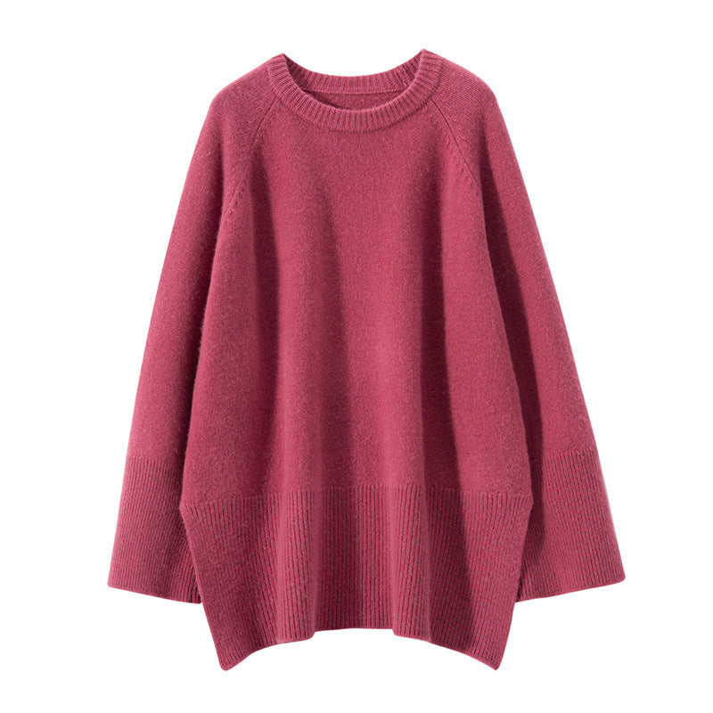 Damen Eleganter, lässiger Strickpullover mit weitem Schnitt und detailreichen Ärmeln R&B