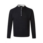 Herren Feinstrickpullover mit dekorativen Knopfdetails R&B