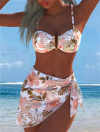 Damen Einteiler Badeanzug mit elegantem floralem Design und figurformendem Schnitt