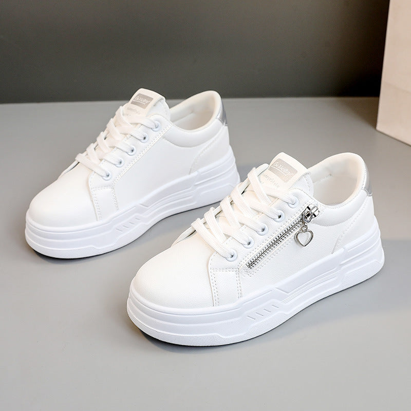 Damen trendige Sneakers mit modischem Reißverschluss und komfortabler Sohle R&B