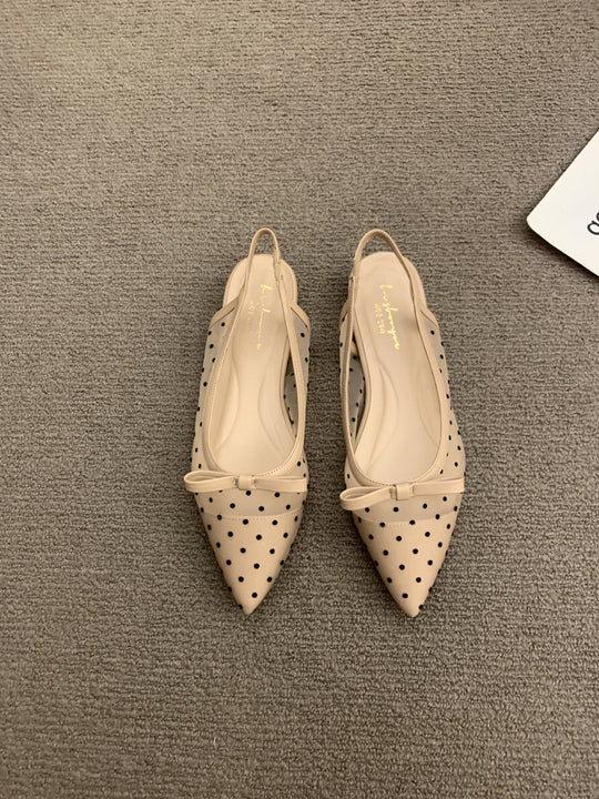 Damen Slingback Pumps aus transparentem Material mit dezentem Punktedesign R&B