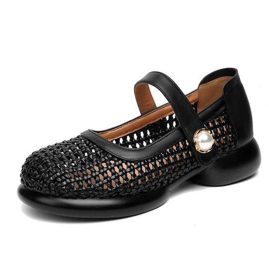 Damen Komfortable Ballerinas mit verziertem Riemen R&B