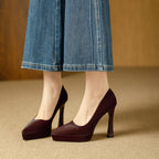 Damen Elegante Plateau-Pumps mit transparenter Absatzgestaltung