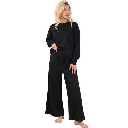 Damen Lässiges Sweater-Set mit weitem Schnitt und praktischen Bindegürteln R&B